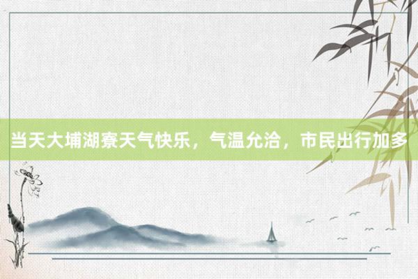 当天大埔湖寮天气快乐，气温允洽，市民出行加多